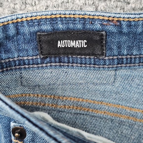 RevTown Automatic Blue Jeans Mens 34 X 30 Relaxed Straight Stretch Denim - Picture 5 of 7